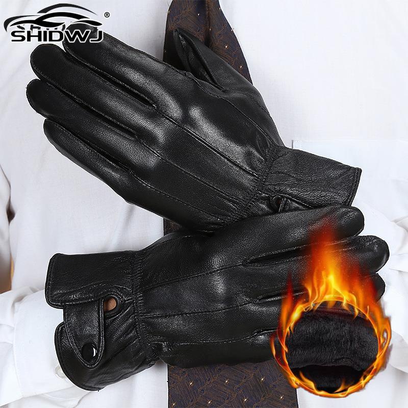 Leather Driving Glove - 1 пара мужские зимние осенние Утепленные