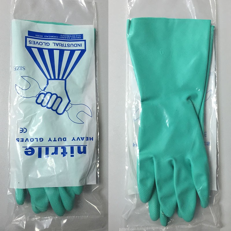 Nitrile Mechanic Glove - Маслостойкие длинные зеленые защитные рабочие перчатки