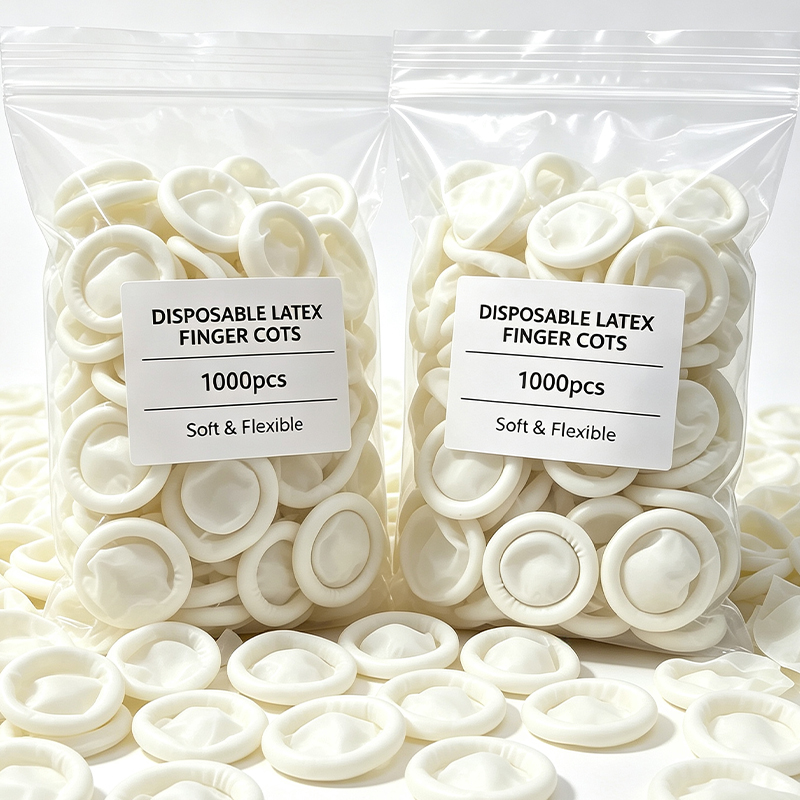 Latex Disposable Glove - 100-1000 шт. Белые одноразовые напальчники-перчатки, пылезащитные,