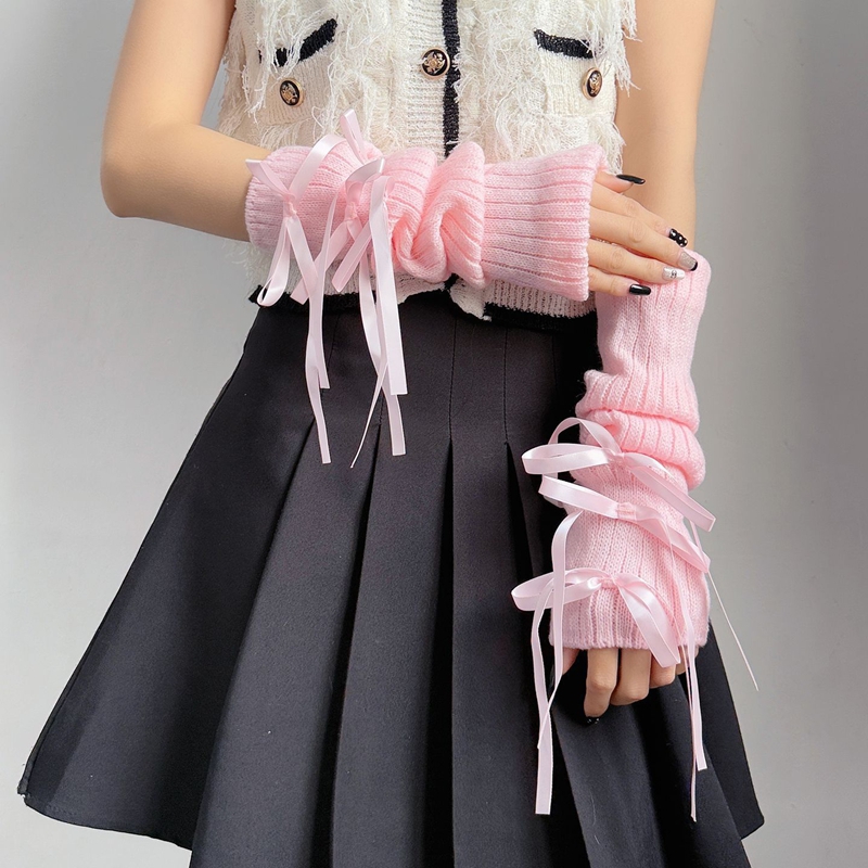 Милые вязаные теплые перчатки  – обзор и цена Fingerless Glove Knit