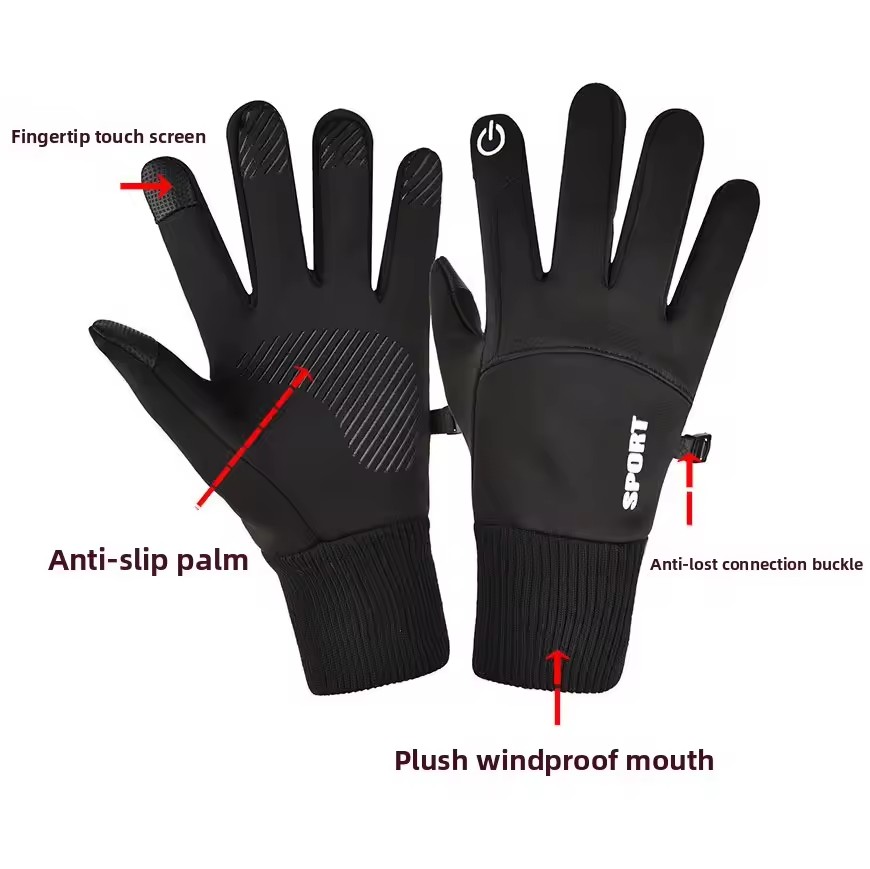 Черные зимние теплые водонепро – обзор и цена Ski Glove Waterproof