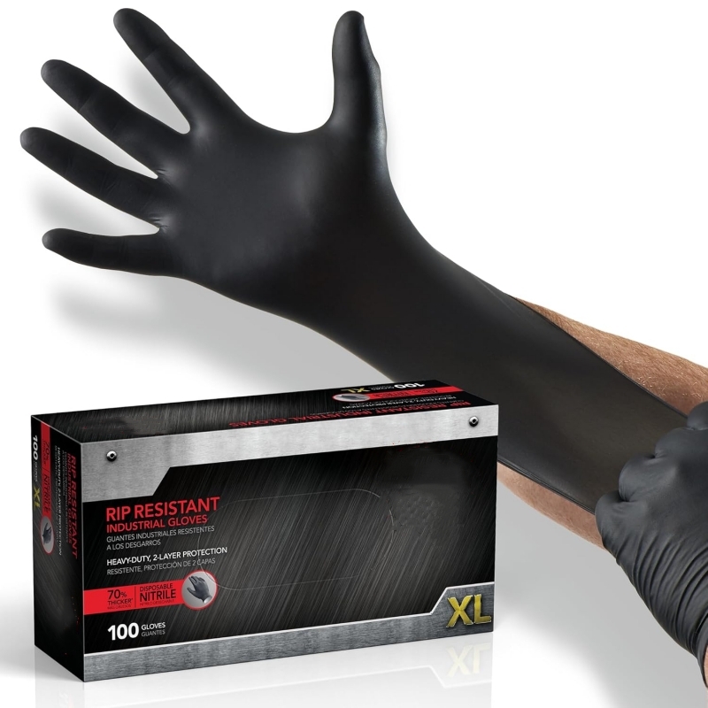 100 шт. черных нитриловых перч – обзор и цена Nitrile Mechanic Glove