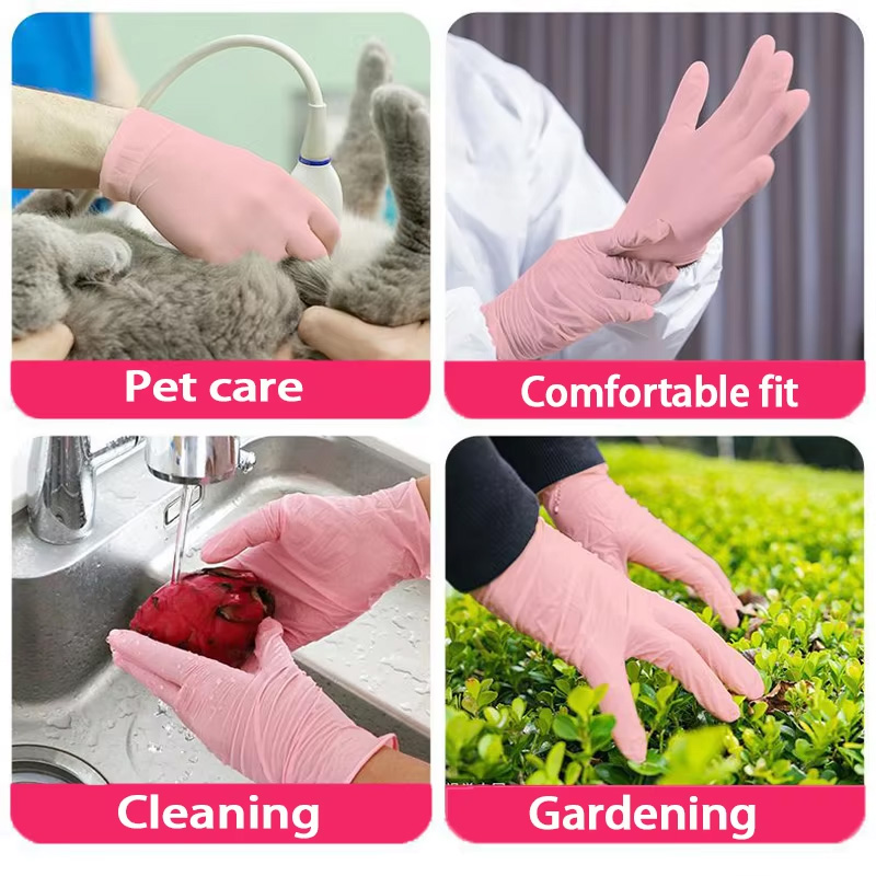 20/50/100/200 розовых одноразо – обзор и цена Rubber Glove Cleaning