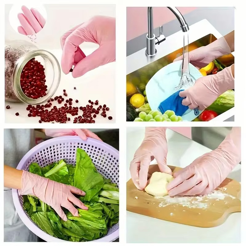 20/50/100/200 розовых одноразо – обзор и цена Rubber Glove Cleaning